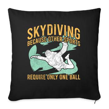 Skydive parachutist, parachute skydiver gift - Throw Pillow Cover 17.5” x 17.5” - black - Front