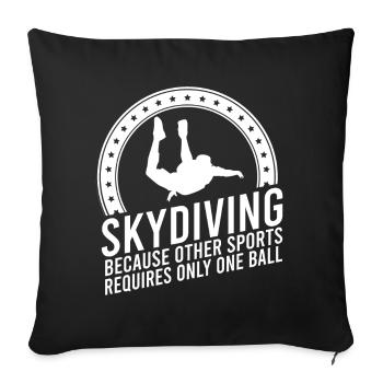 Skydive parachutist, parachute skydiver gift - Throw Pillow Cover 17.5” x 17.5” - black - Front