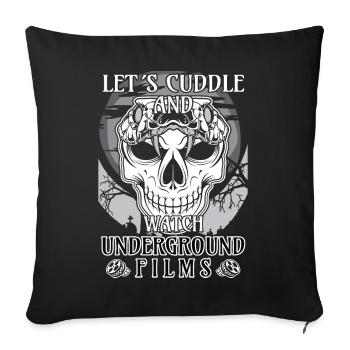 Independent Underground Film Halloween Horror - Throw Pillow Cover 17.5” x 17.5” - black - Front