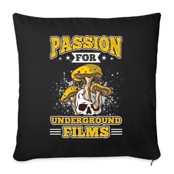 Independent Underground Film Halloween Horror - Throw Pillow Cover 17.5” x 17.5” - black - Front