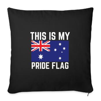 This Is My Pride Flag - Australia Flag Pride Gift - Throw Pillow Cover 17.5” x 17.5” - black - Front
