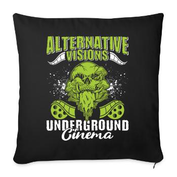 Independent Underground Film Halloween Horror - Throw Pillow Cover 17.5” x 17.5” - black - Front