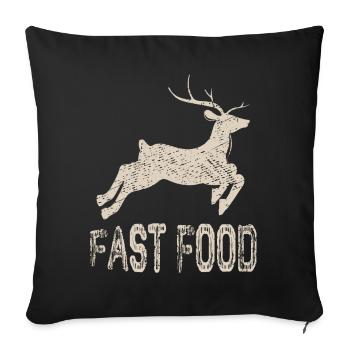 Majestic Reindeer with Rustic Text - Throw Pillow Cover 17.5” x 17.5” - black - Front