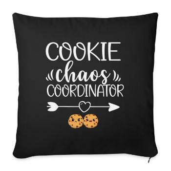 Cookie Chaos Coordinator - Throw Pillow Cover 17.5” x 17.5” - black - Front