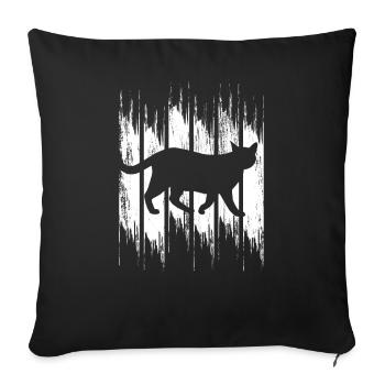 Funny Cat - Throw Pillow Cover 17.5” x 17.5” - black - Front