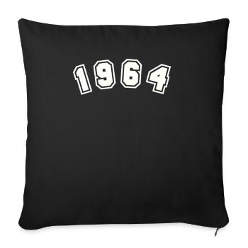Born in 1964 Year of Birth Birthday - Throw Pillow Cover 17.5” x 17.5” - black - Front