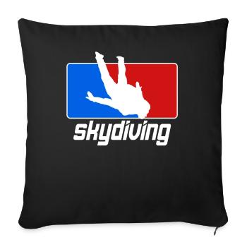 Skydive parachutist, parachute skydiver gift - Throw Pillow Cover 17.5” x 17.5” - black - Front