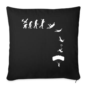 Skydive parachutist, parachute skydiver gift - Throw Pillow Cover 17.5” x 17.5” - black - Front