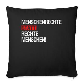 Nice "against Racism" Refugees Welcome - Throw Pillow Cover 17.5” x 17.5” - black - Front