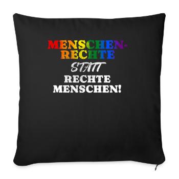 Nice "against Racism" Refugees Welcome - Throw Pillow Cover 17.5” x 17.5” - black - Front