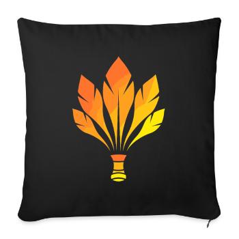Badminton - Throw Pillow Cover 17.5” x 17.5” - black - Front