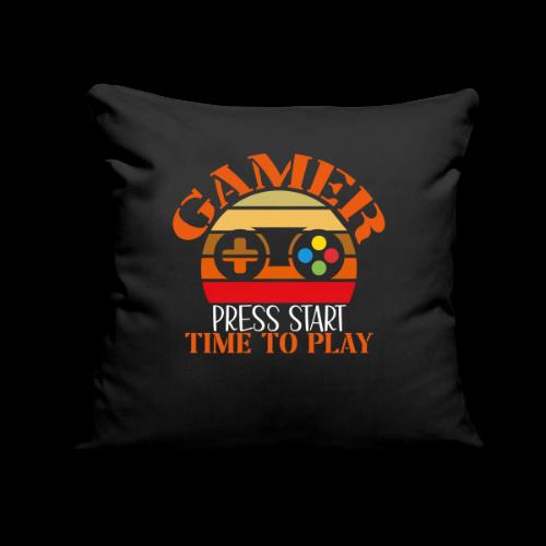 Gamer: Press Start, Time to Play! - Throw Pillow Cover 17.5” x 17.5”