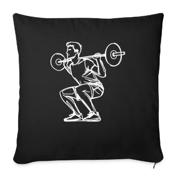 Weightlifting Sketch - Throw Pillow Cover 17.5” x 17.5” - black - Front