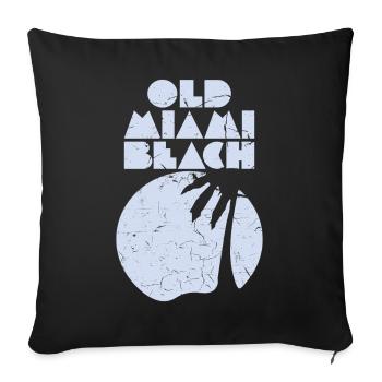 Old Miami Beach - Throw Pillow Cover 17.5” x 17.5” - black - Front