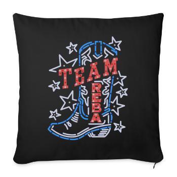 The Voice Team Reba  - Throw Pillow Cover 17.5” x 17.5” - black - Front
