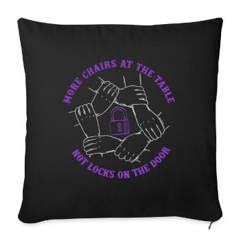 Humanity Equality More Chains On The Table - Throw Pillow Cover 17.5” x 17.5” - black - Front
