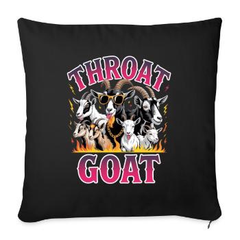 Throat Goat Meme Y2K Bootleg - Throw Pillow Cover 17.5” x 17.5” - black - Front