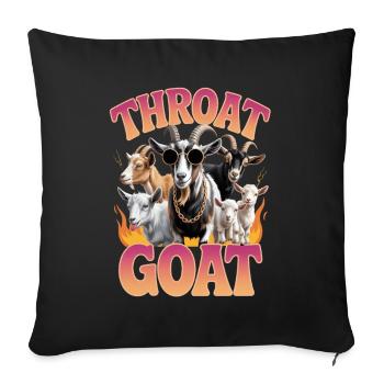 Throat Goat Meme Y2K Bootleg Unwearable - Throw Pillow Cover 17.5” x 17.5” - black - Front