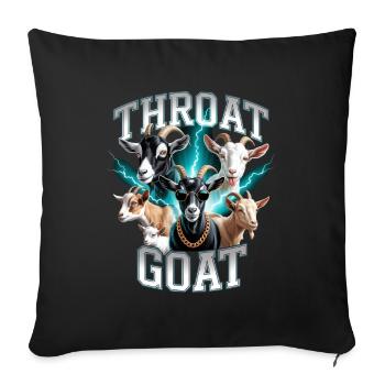 Throat Goat Meme Y2K Bootleg Unwearable - Throw Pillow Cover 17.5” x 17.5” - black - Front