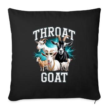 Throat Goat Meme Y2K Bootleg Unwearable - Throw Pillow Cover 17.5” x 17.5” - black - Front