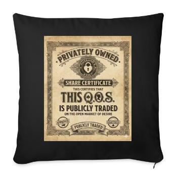 QoS publicly traded - Throw Pillow Cover 17.5” x 17.5” - black - Front