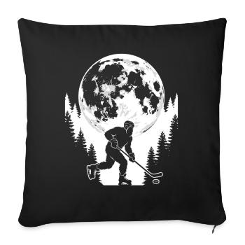Bigfoot Ice Hockey Player - Throw Pillow Cover 17.5” x 17.5” - black - Front