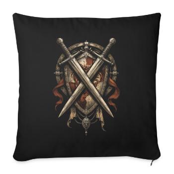Ren Faire Medieval - Throw Pillow Cover 17.5” x 17.5” - black - Front