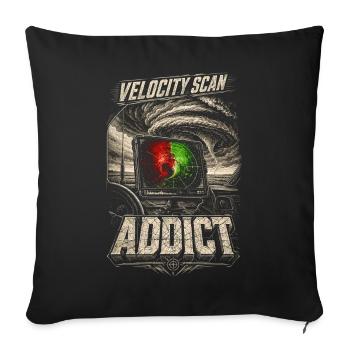 Storm Hunter Meteorologist Velocity Scan - Throw Pillow Cover 17.5” x 17.5” - black - Front