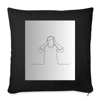 Line Mindful Moment - Throw Pillow Cover 17.5” x 17.5” - black - Front