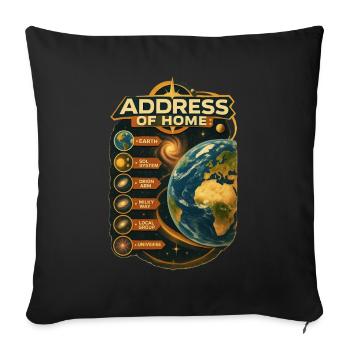 Earth - Throw Pillow Cover 17.5” x 17.5” - black - Front