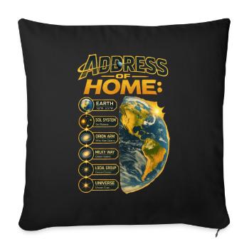 Earth  - Throw Pillow Cover 17.5” x 17.5” - black - Front
