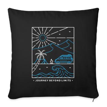 Camping Scouts Mountain Hiking Forest Campers - Throw Pillow Cover 17.5” x 17.5” - black - Front