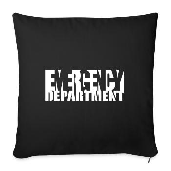 Emergency Department Word Art - Throw Pillow Cover 17.5” x 17.5” - black - Front
