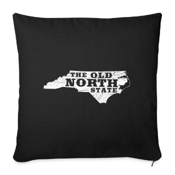 The Old North State Home Vintage Rustic Carolina - Throw Pillow Cover 17.5” x 17.5” - black - Front