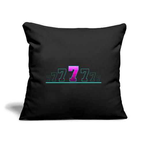 Number 7 in Magenta: Varsity Font - Throw Pillow Cover 17.5” x 17.5”