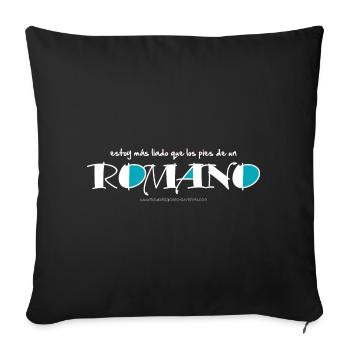 Los pies de un romano (dark) - Throw Pillow Cover 17.5” x 17.5” - black - Front