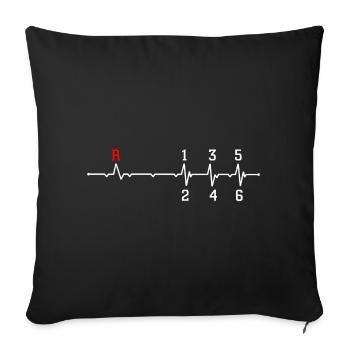 Heartbeat gear - Throw Pillow Cover 17.5” x 17.5” - black - Front