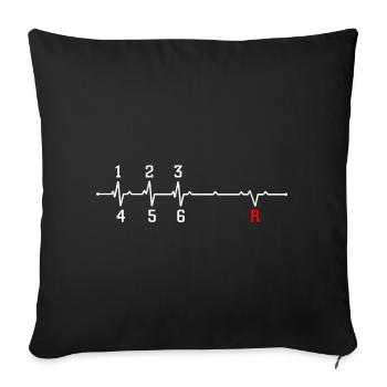 Heartbeat gear - Throw Pillow Cover 17.5” x 17.5” - black - Front