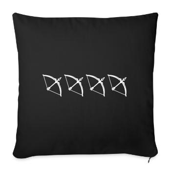 Bow and Arrow Sketch - Throw Pillow Cover 17.5” x 17.5” - black - Front