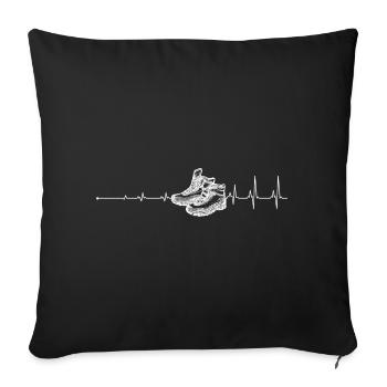 Sneaker Pulse Heartbeat Sneakers - Throw Pillow Cover 17.5” x 17.5” - black - Front