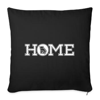 Georgia Home Sweet Home Vintage Rustic Chic - Throw Pillow Cover 17.5” x 17.5” - black - Front