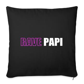 Techno Rave Men EDM Rave Daddy Rave Papi - Throw Pillow Cover 17.5” x 17.5” - black - Front
