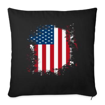 July Fourth - Throw Pillow Cover 17.5” x 17.5” - black - Front