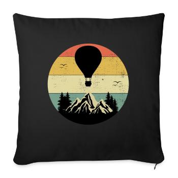 Skydiving Parachute Skydive Skydiver Parachuting - Throw Pillow Cover 17.5” x 17.5” - black - Front