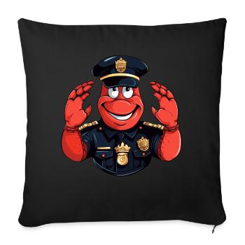 Lobster policeman - Throw Pillow Cover 17.5” x 17.5” - black - Front