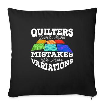 Quilting - Throw Pillow Cover 17.5” x 17.5” - black - Front