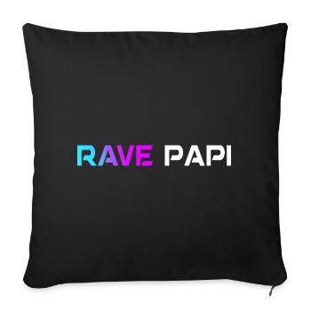 Techno Rave Men EDM Rave Papi Rave Daddy - Throw Pillow Cover 17.5” x 17.5” - black - Front