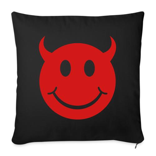 Smiley Devil Face - Throw Pillow Cover 17.5” x 17.5”