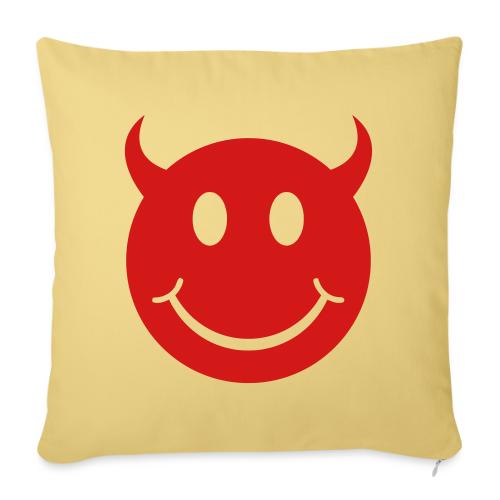 Smiley Devil Face - Throw Pillow Cover 17.5” x 17.5”