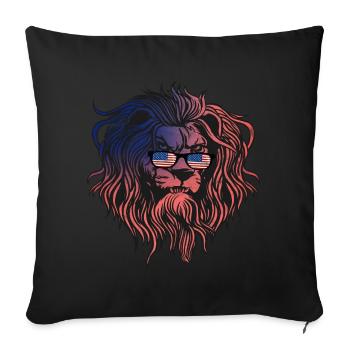 America - Throw Pillow Cover 17.5” x 17.5” - black - Front